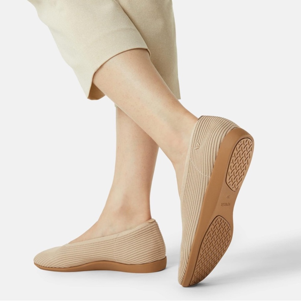 New VIVAIA Margot Sqaure Toe V-Cut Flat Shoes